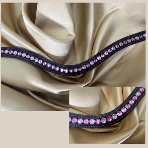Browband, Diamante Curved Pink