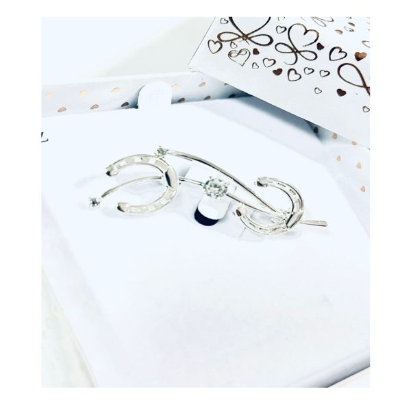 Equilibrium Jewellery Equestrian Silver Plated Brooch with Cubic Zirconias
