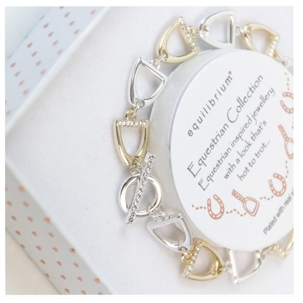 Equilibrium Jewellery Stirrup Bracelet - Two Tone Gold/Silver Plated