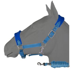 Fleece Padded Halter with Rope Lead
